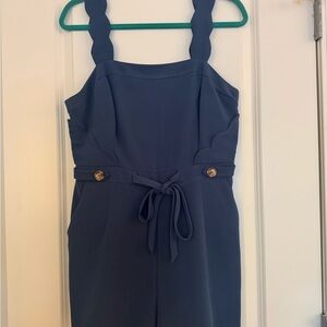 Adelyn Rae Blue Jumpsuit with Braided Straps
